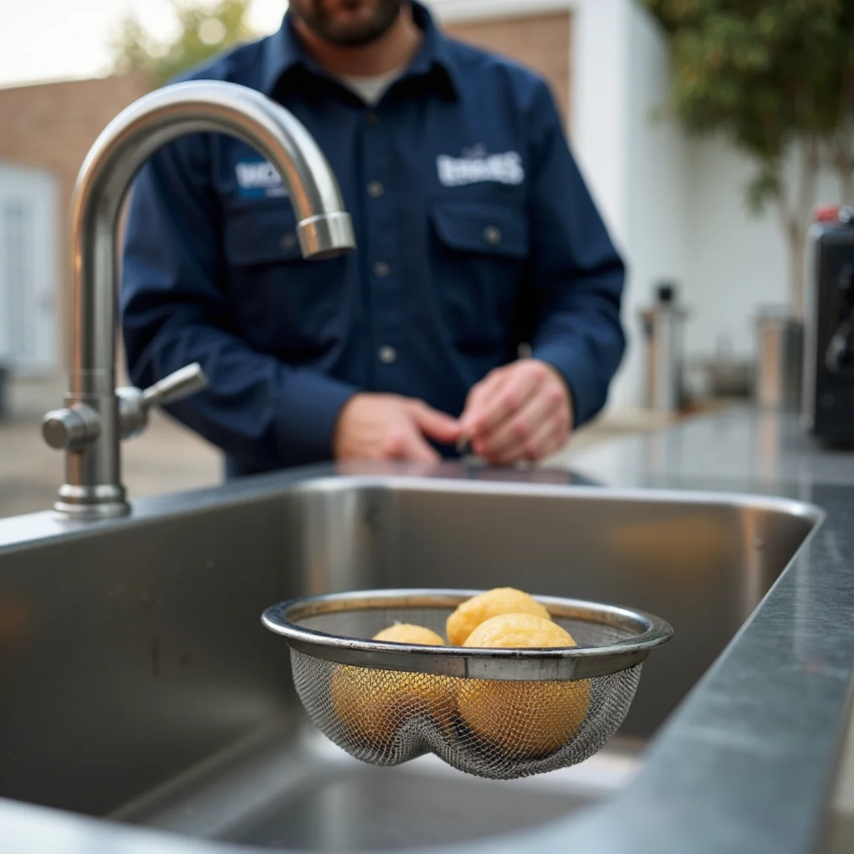 Use a sink strainer — prevent clogged drains illustration