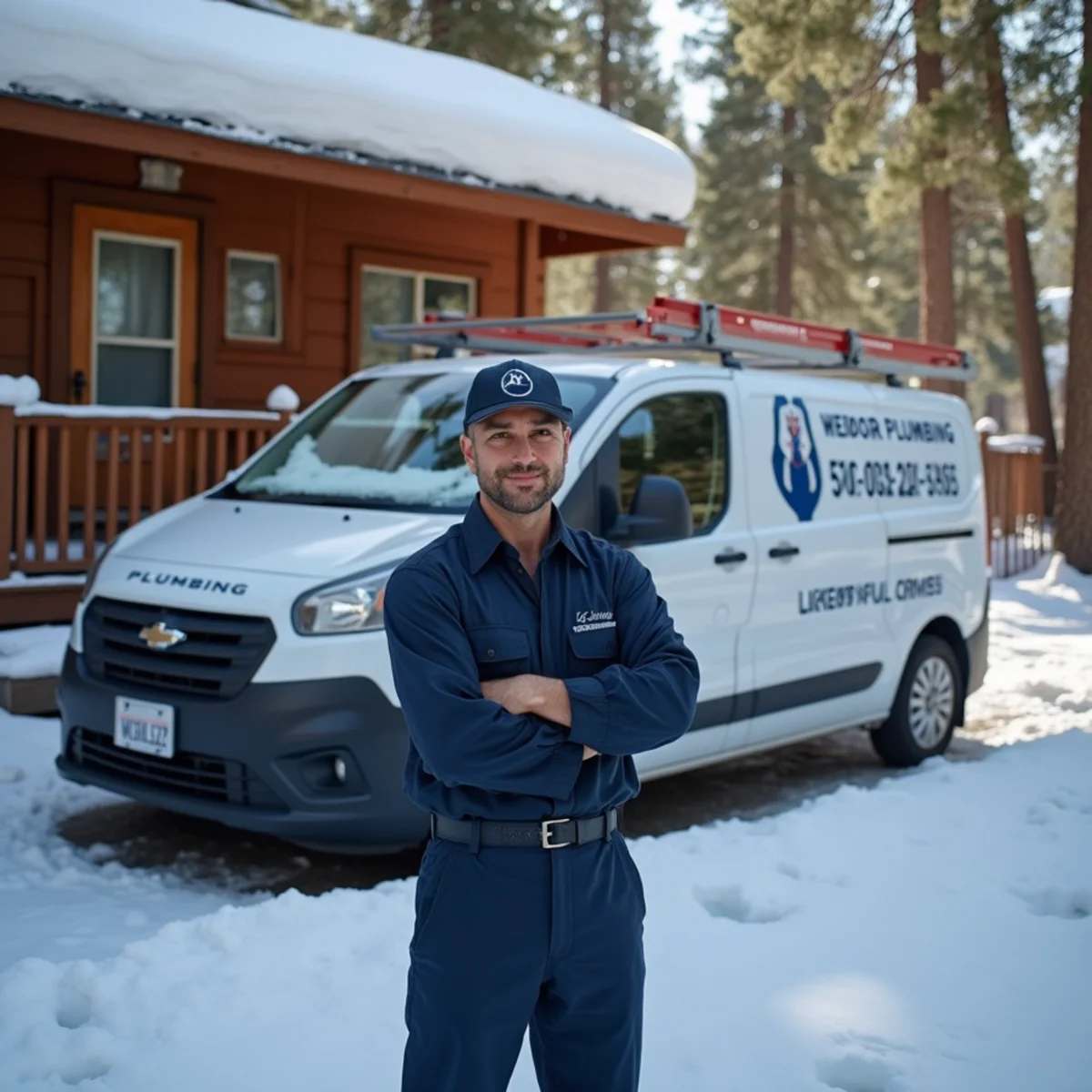 Licensed plumber providing service at a home in Big Bear Lake, CA