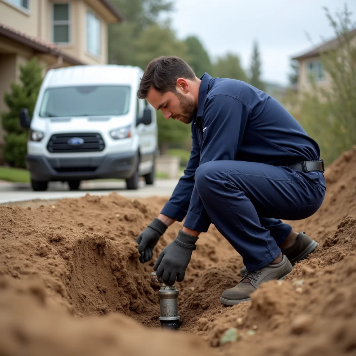 Licensed plumber providing service at a home in Chino Hills, CA