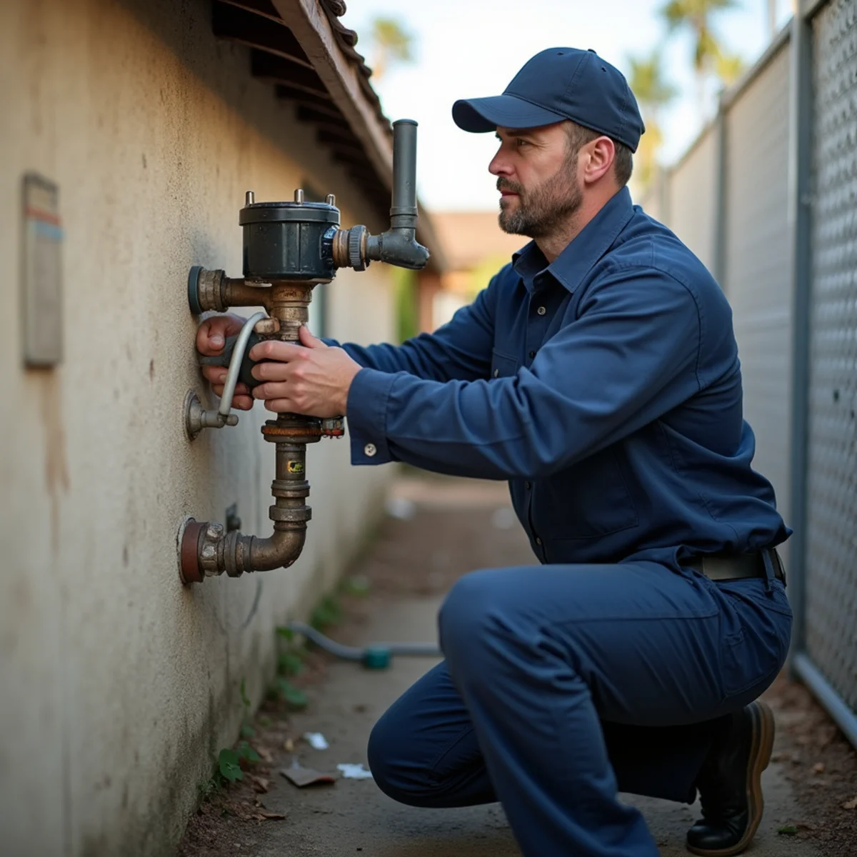 Licensed plumber providing service at a home in Glen Avon, CA