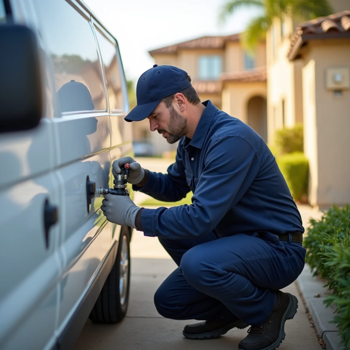Licensed plumber providing service at a home in Murrieta, CA