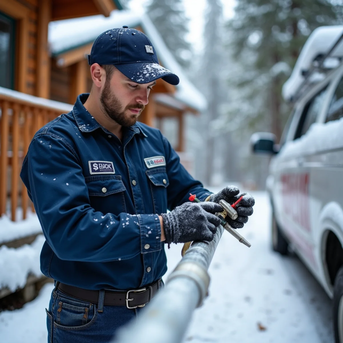 Licensed plumber providing service at a home in Running Springs, CA