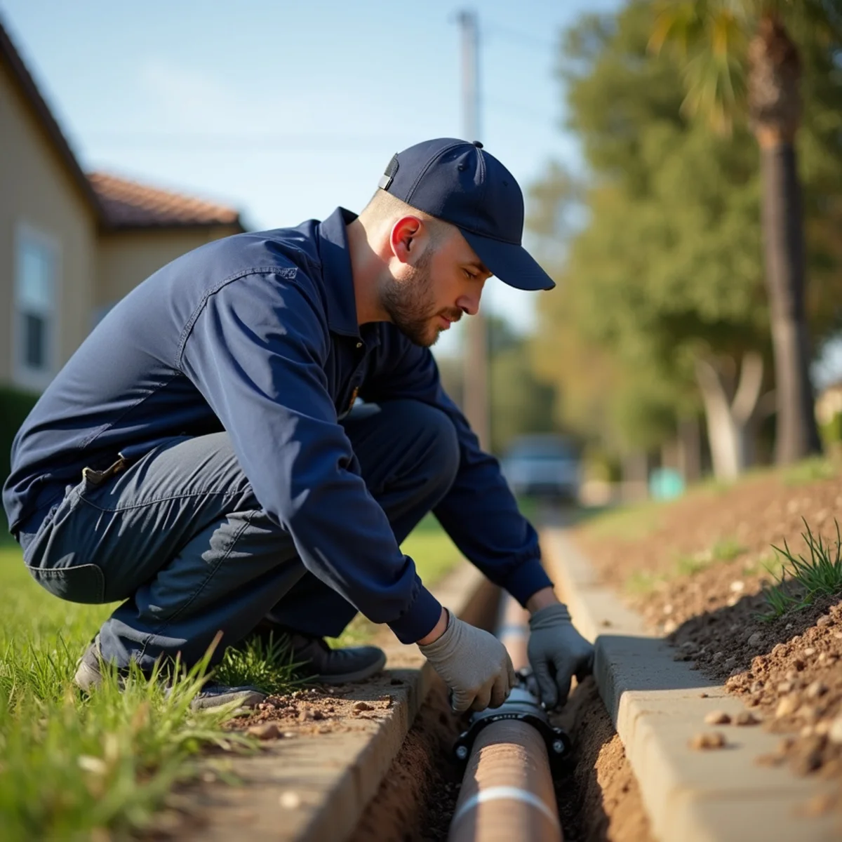 Licensed plumber providing service at a home in West Covina, CA